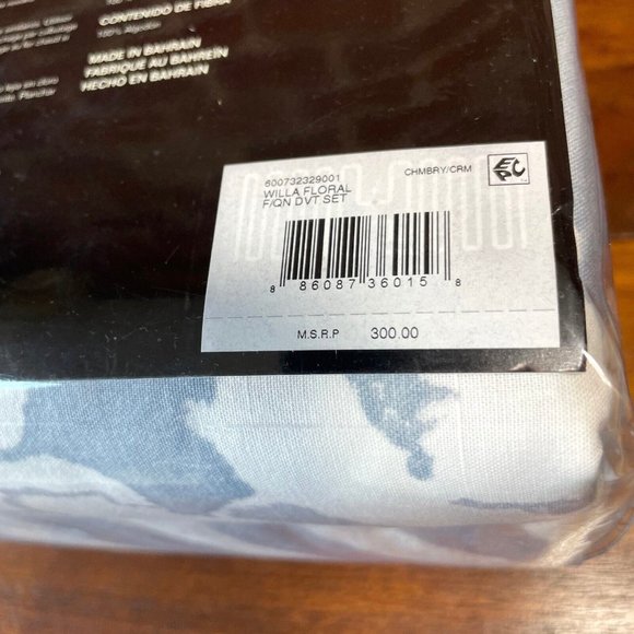 Ralph Lauren 3-Piece FULL QUEEN Duvet Cover Set WILLA Floral Chambray Cream - Picture 11 of 11